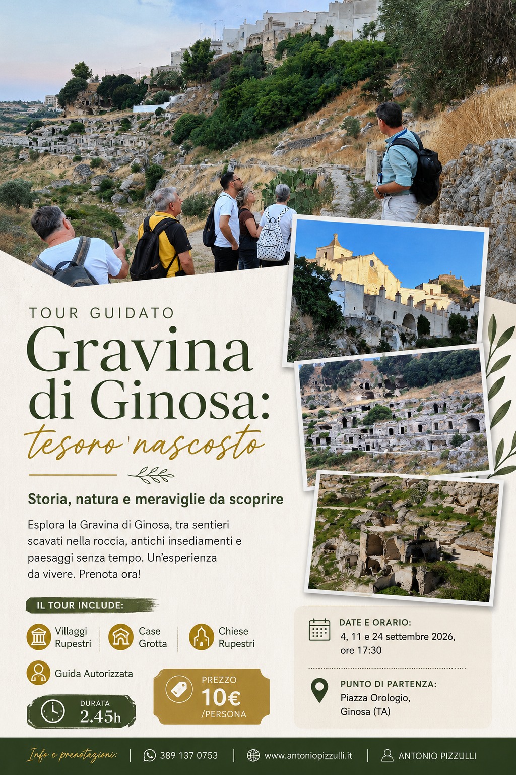 A settembre, nuove escursioni nella Gravina di Ginosa
